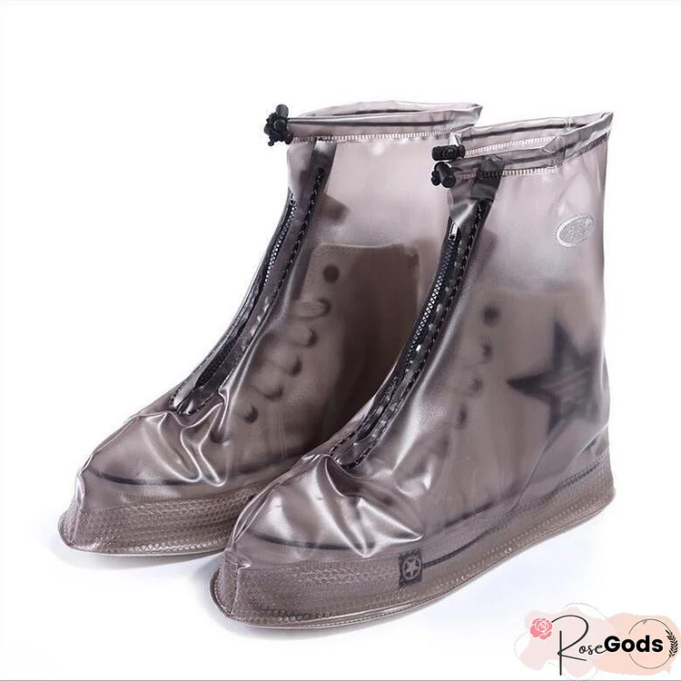 Waterproof Protector Shoes Boot Cover Unisex Zipper Rain Shoe Covers Anti-Slip Rain Shoes