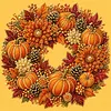 Framed Pumpkin Flowers - Pearls Painting Kit DIY Diamond Painting Pearl Dot Crafts 20x20CM