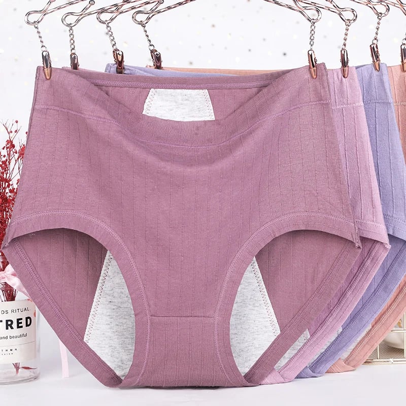 🌈9.99USD💗 - High waist large size pure cotton antibacterial leakproof physiological underwear