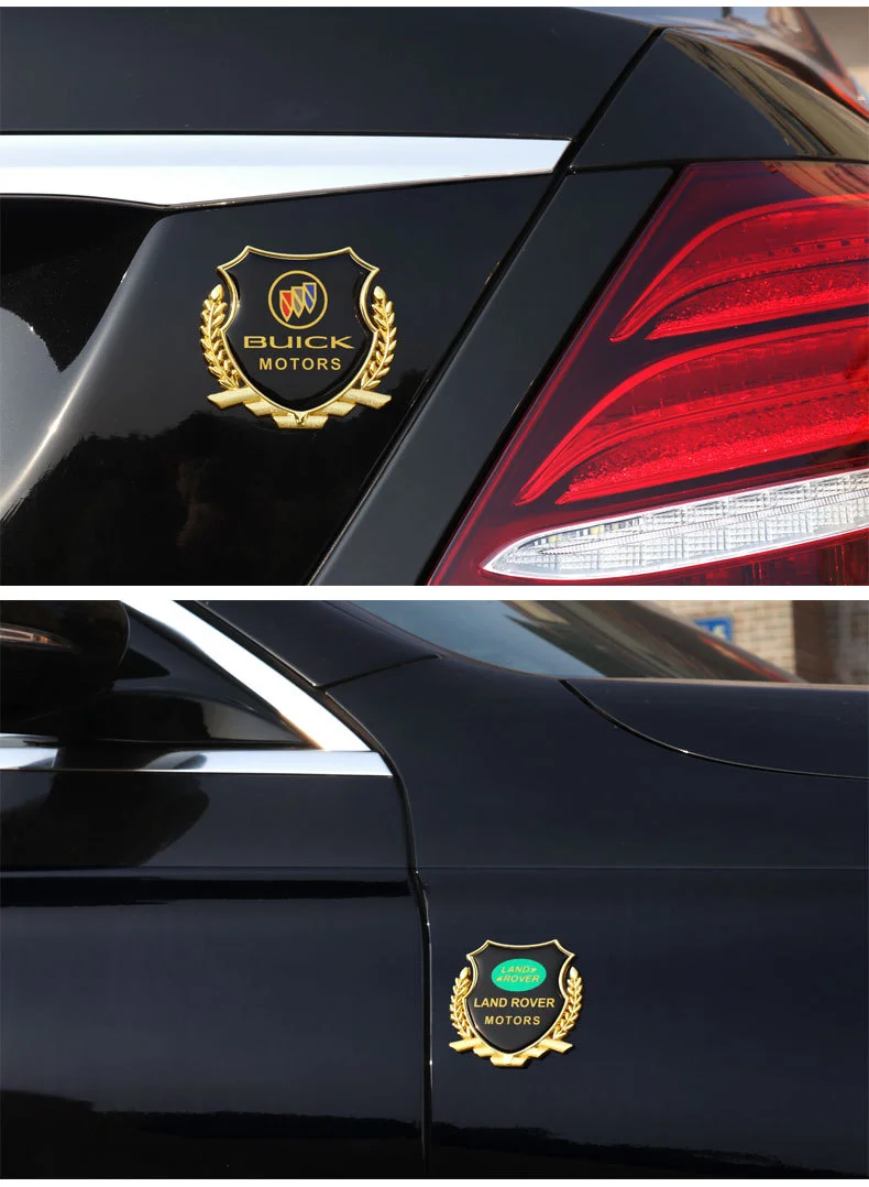 Car triangular window zinc alloy wheat ear car sticker(2PCS)