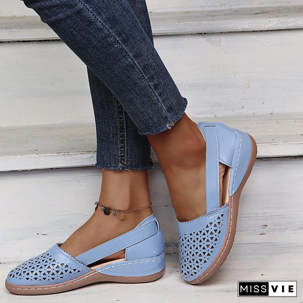 Hollow Pure Color Women Sandals