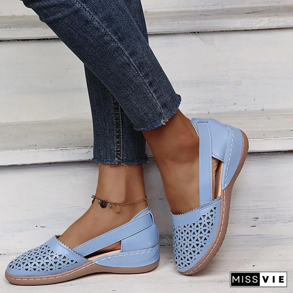 Hollow Pure Color Women Sandals