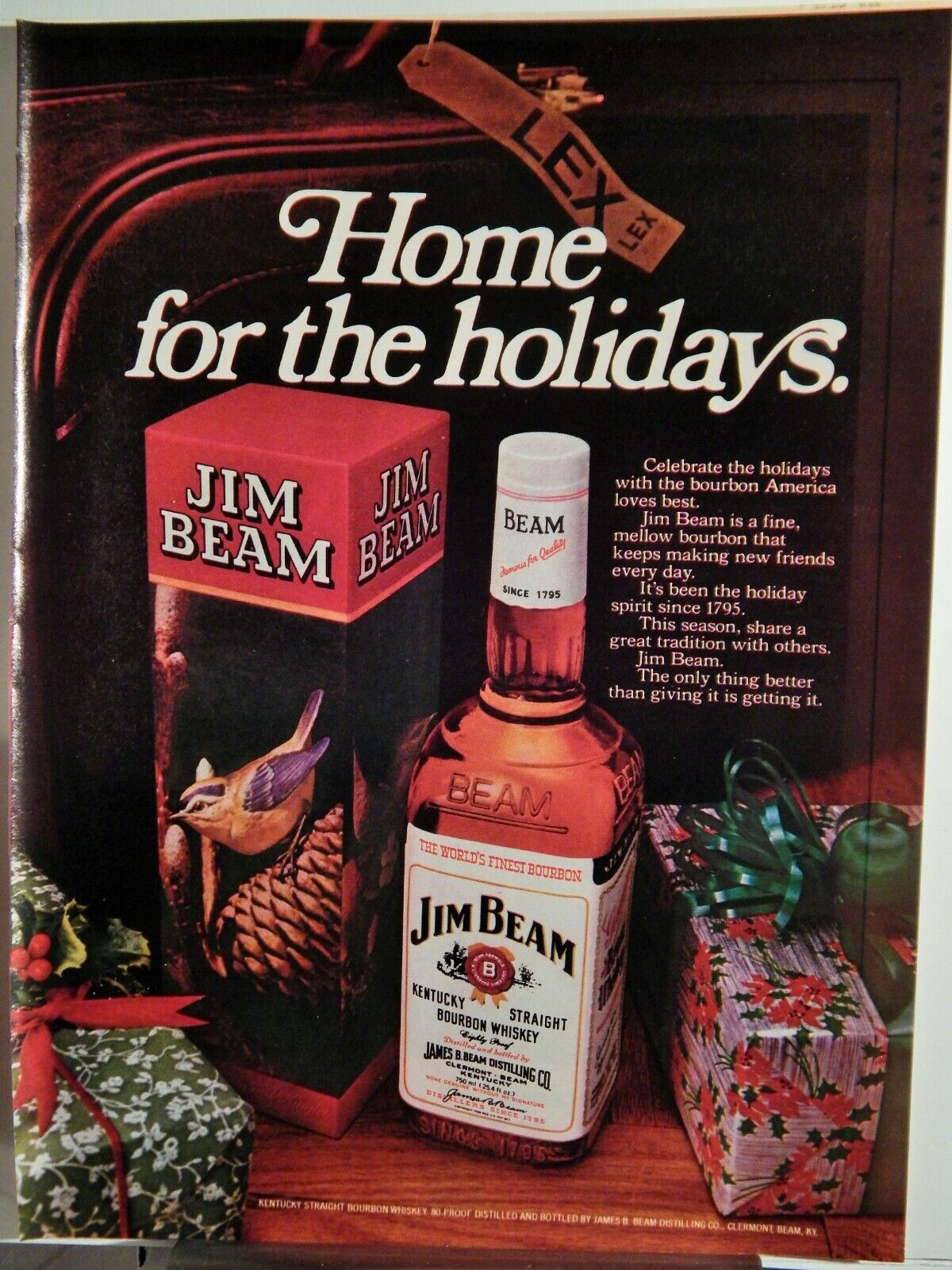 JIM BEAM BOURON WHISKEY / REAL GOLD JEWELRY ORIGINAL VTG 1979 Photo Poster painting AD,