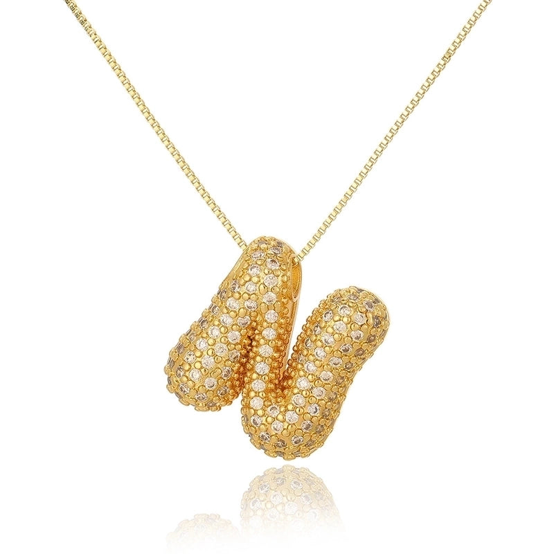 Copper Plating Letter Pendant Necklace