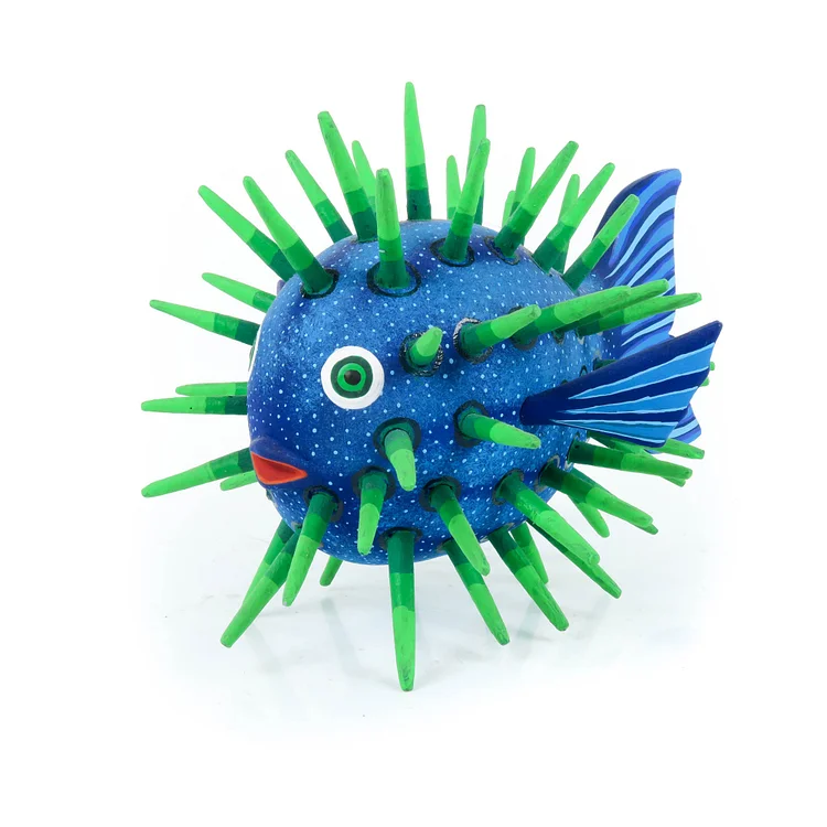 Blowfish - Oaxacan Alebrije Wood Carving Sculpture