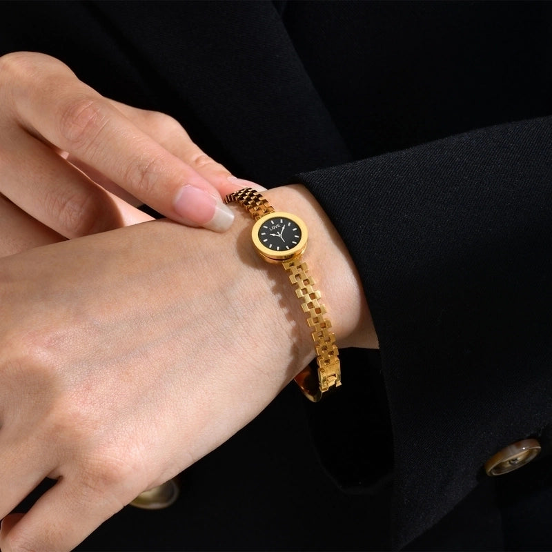 Streetwear Flower Butterfly 304 Stainless Steel Gold Plated Artificial Gemstones Bangle In Bulk