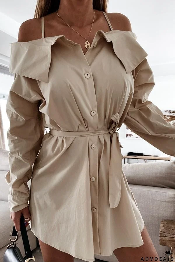 Perfect Together Cold Shoulder Shirt Dress