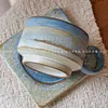 Retro Handmade Cartoon Style Blue and White Purple Clay Coffee Cup and Saucer