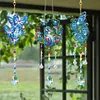 3PCS-4 5D DIY Diamond Painting Wind Chimes Suncatcher Kit Double Sided Diamond Art Kits Suncatcher with Crystal Pendant for Home Wall Window Decor Adults DIY Art Craft