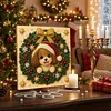 Kit de peinture de perles &agrave; cadre DIY pour chiot de couronne de No&euml;l 20x20cm