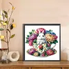 Kaninchen und G&auml;nsebl&uuml;mchen - Rundbohrer Diamantmalerei - 40*40cm