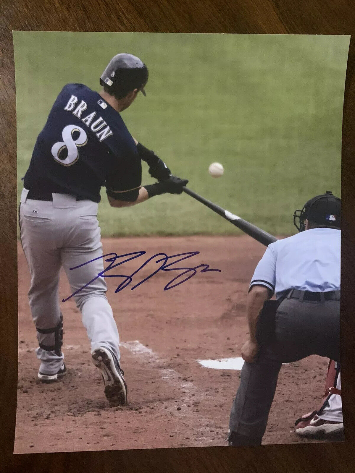 Ryan Braun Signed Milwaukee Brewers 8x10 Photo Poster painting