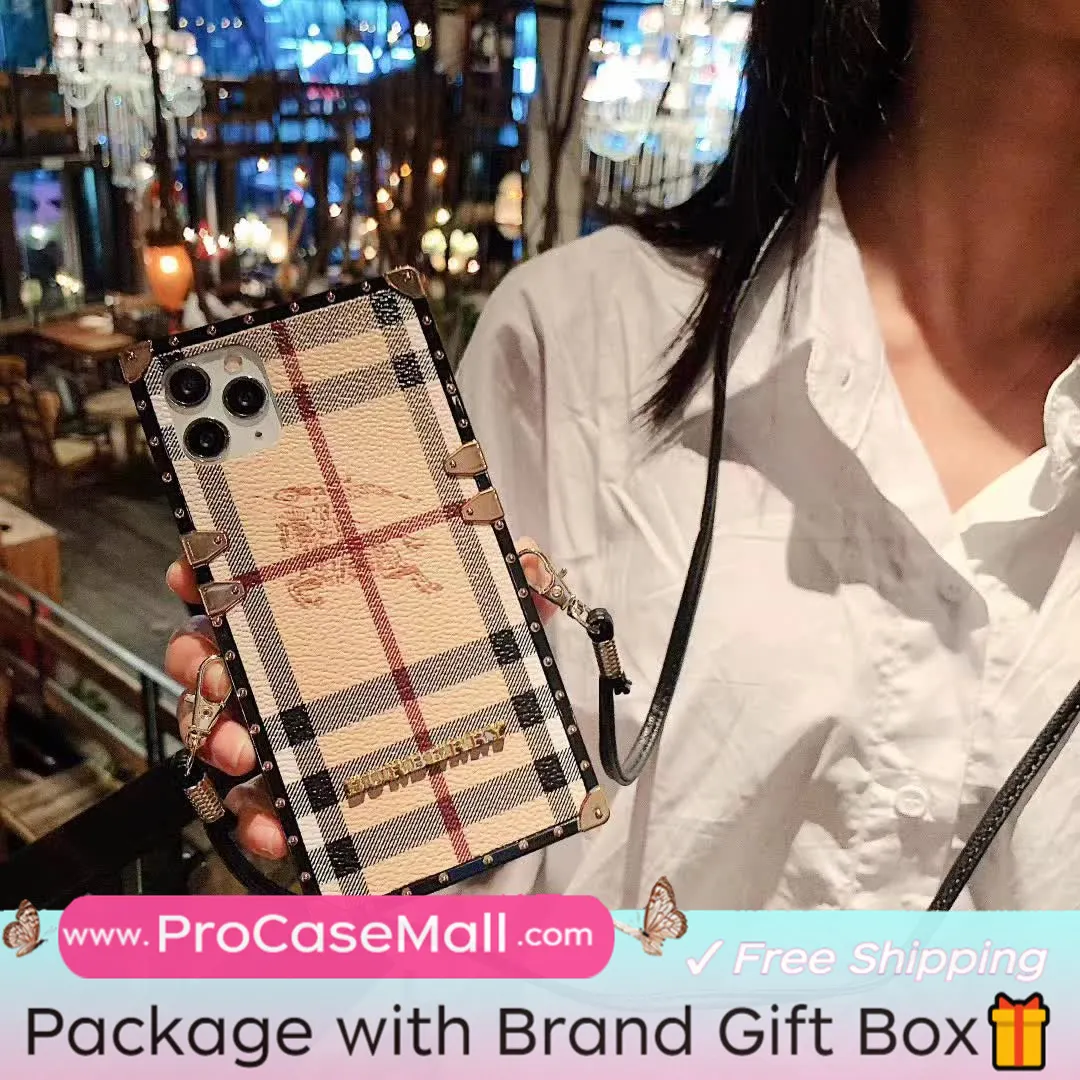 Classic Burberry Signature Canvas Leather Apple iPhone Case Samsung Galaxy Crossbody