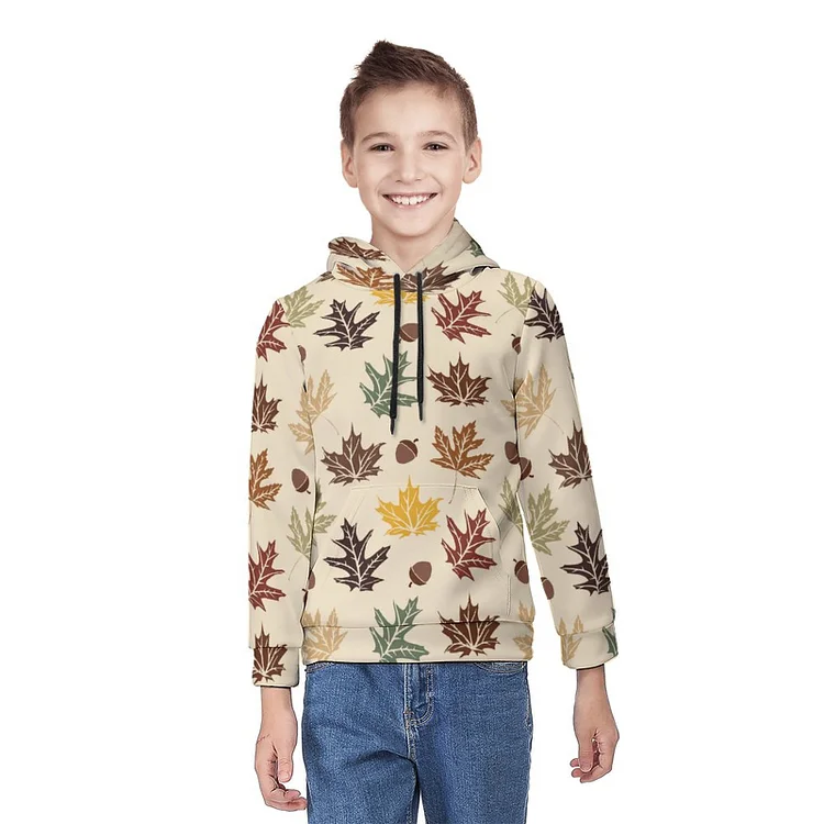 Children's Hoodie Autumn, Fallen Leaves, Hazelnuts