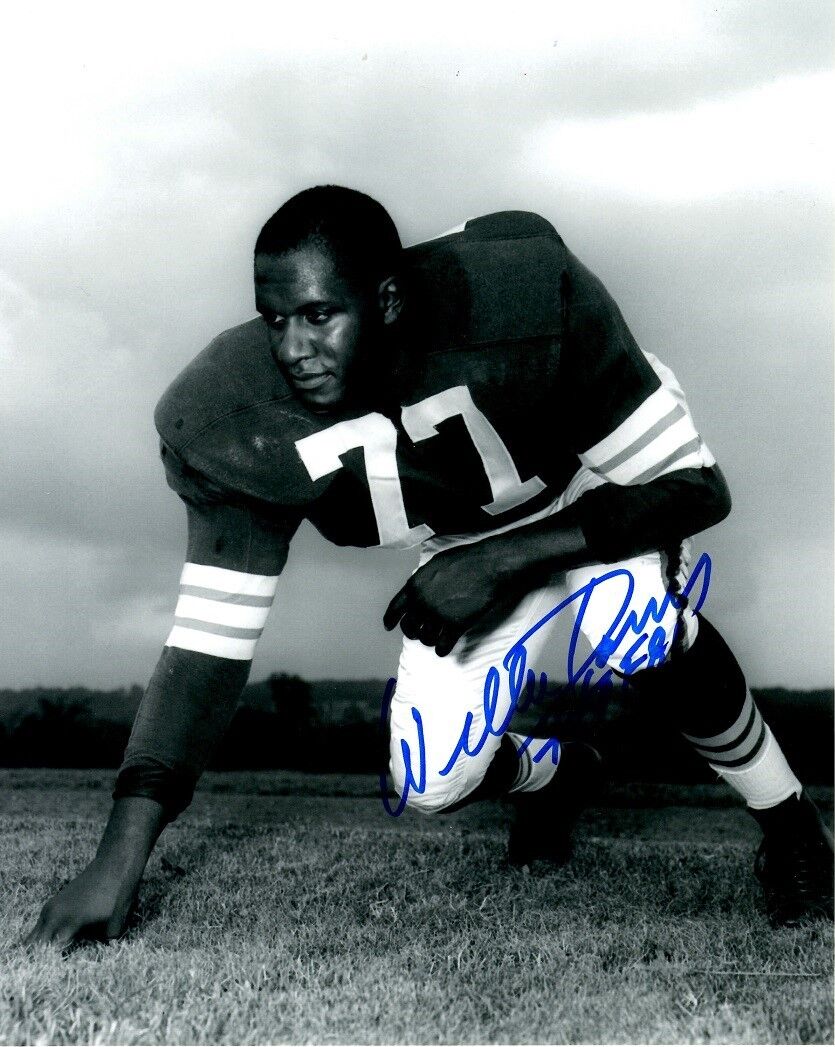 Signed 8x10 WILLIE DAVIS HOF Cleveland Browns Autographed Photo Poster painting - w/COA