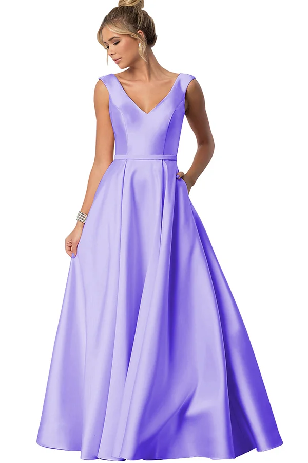 Cheap V-neck Bridesmaid Dress, Sleeveless Backless Sexy Bridesmaid Dress, D976
