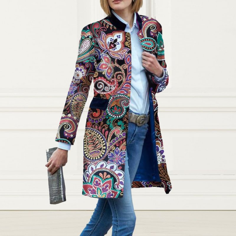 Abstract print fashion casual jacket