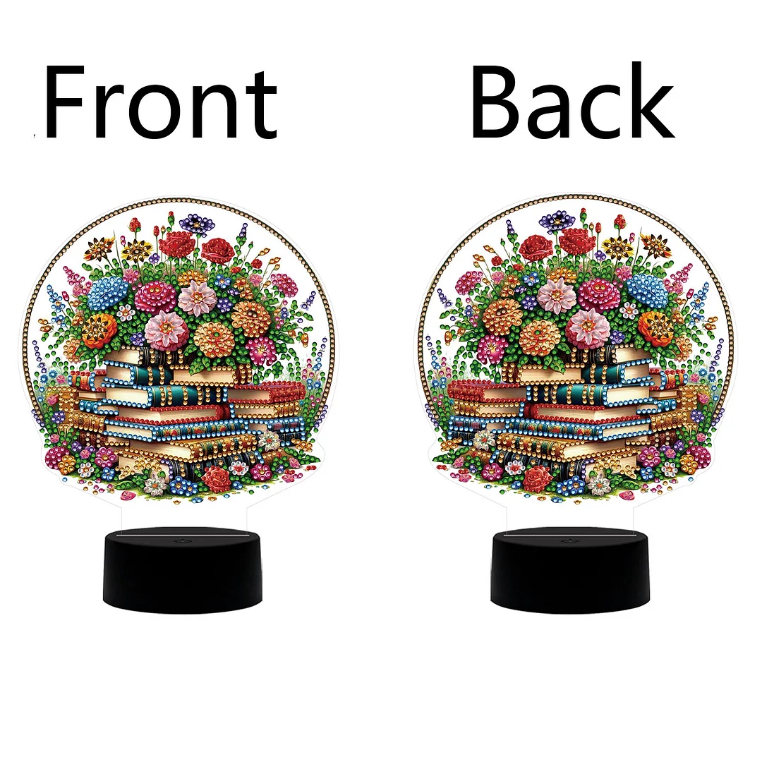 5D DIY Flower Book Diamond Painting Night Light Diamond Art Lamp Home Decor