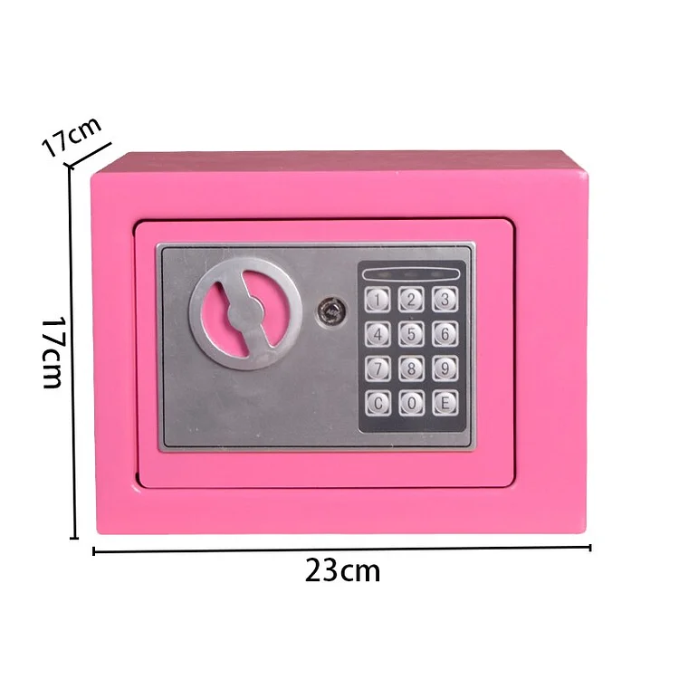 Digital Safe for Money Mini Steel Safes Money Bank Small Household Password Key Safety Security Box Keep Cash Jewelry Document