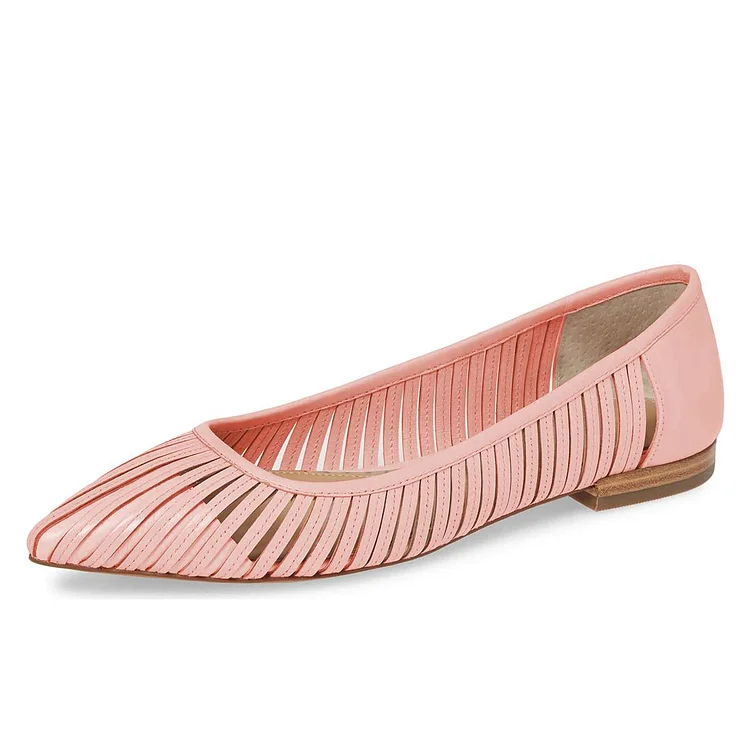 Pink Hollow Out Comfortable Flats |FSJ Shoes
