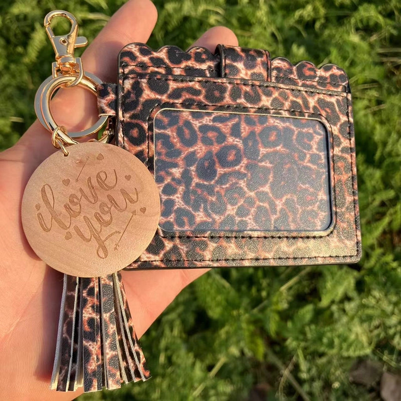 Unisex Lattice Bee Butterfly Pu Leather Open Card Holders