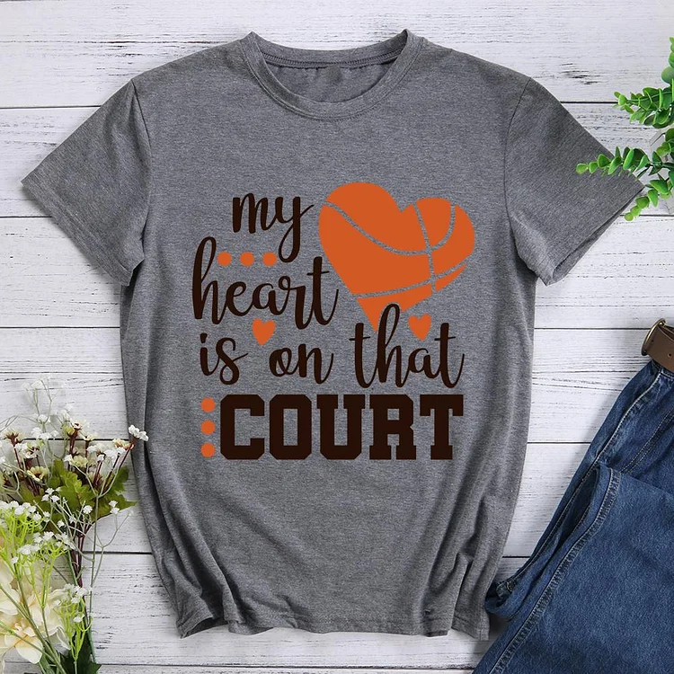 AL™ My Heart Is On That Court T-shirt Tee -011225-Annaletters