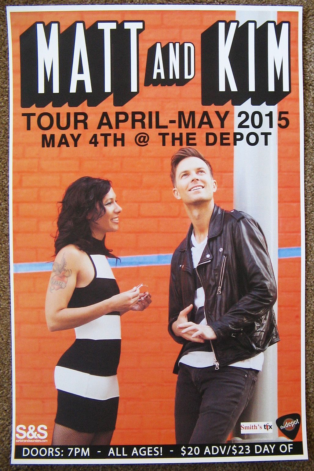 MATT AND & KIM 2015 Gig POSTER Salt Lake City Concert Utah