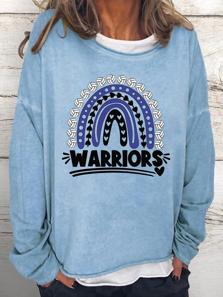 Warriors Volleyball Women Loose Sweatshirt-Annaletters