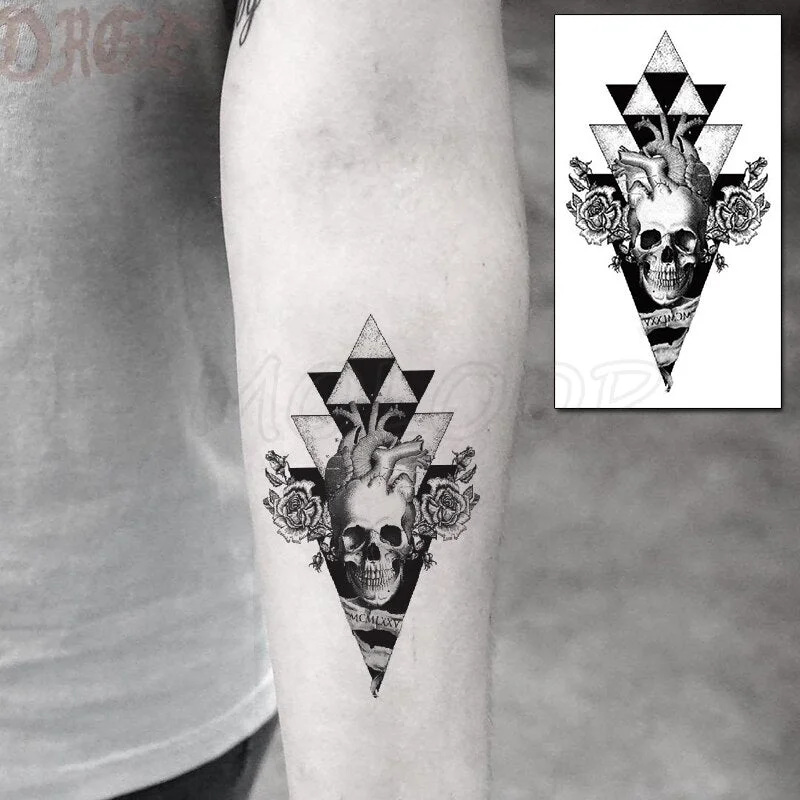 Water Transfer Tattoo Skull Cyclops Pirate Tattoo Body Art Waterproof Temporary Fake Flash Tattoo for Man Woman Kid 10.5*6cm