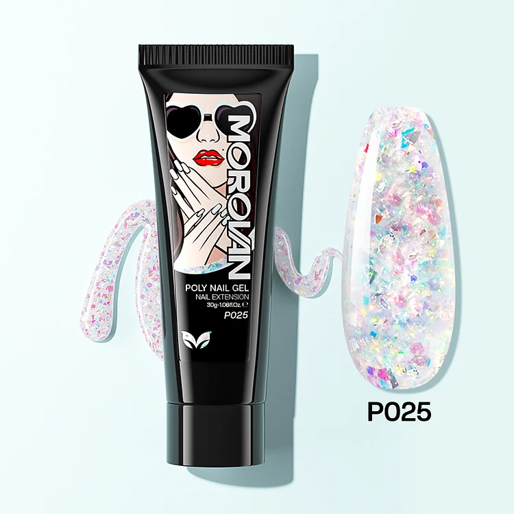 Pink Platinum Glitter Poly Nail Gel 30ml