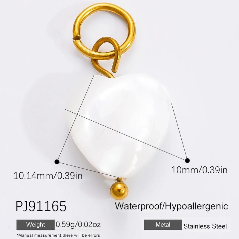 1 Piece 12.64*13.28mm 304 Stainless Steel Zircon 18K Gold Plated Heart Shape Pendant Jewelry Accessories