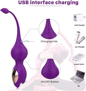 Rechargeable Waterproof Silicone Kegel Balls for Women – Beginner to Advanced, Remote-Controlled Vibrating Jumping Egg for Vaginal Strengthening and Repair