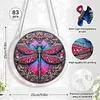 (25cm)DIY Acrylic Jigsaw Puzzle Window Hanging with Hanging Chain DIY Stained Glass Decoration Round Window Puzzle Decor for DIY Craft Project (Jeweled Dragonfly Art)