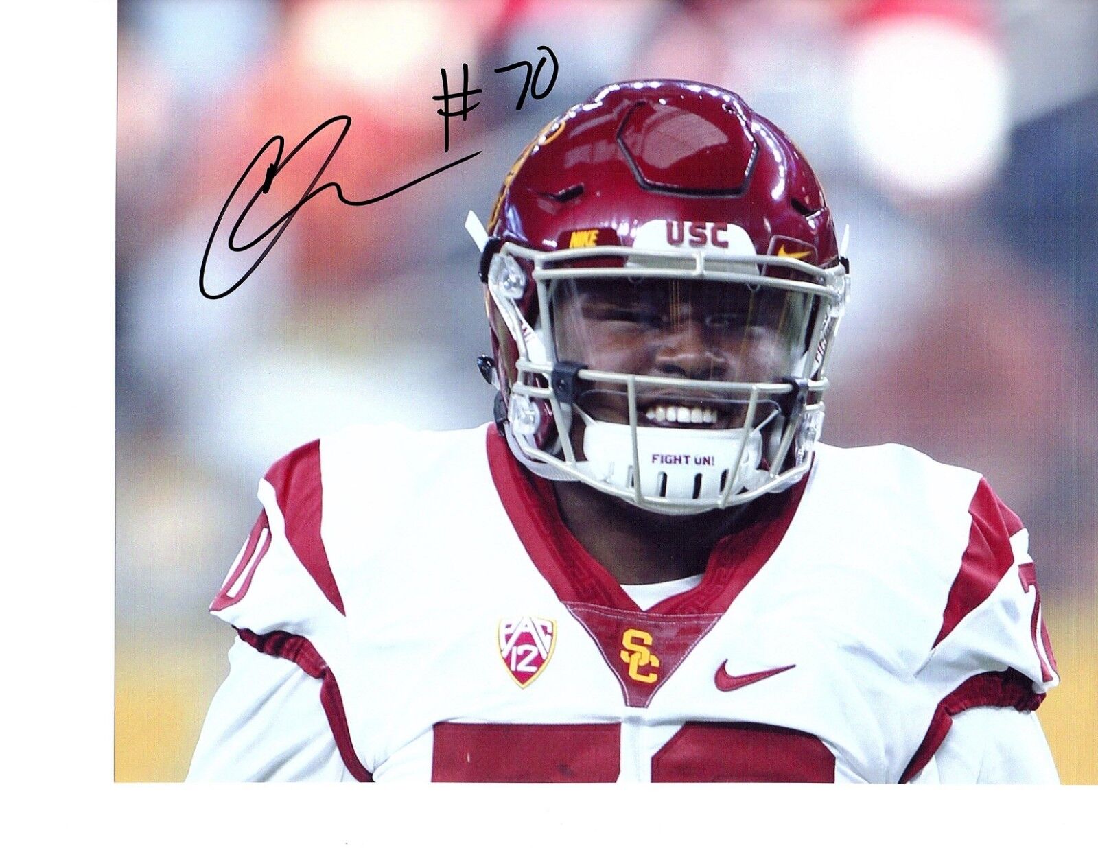 Chuma Edoga USC Trojans signed autographed 8x10 football Photo Poster painting 2019 NFL Draft b