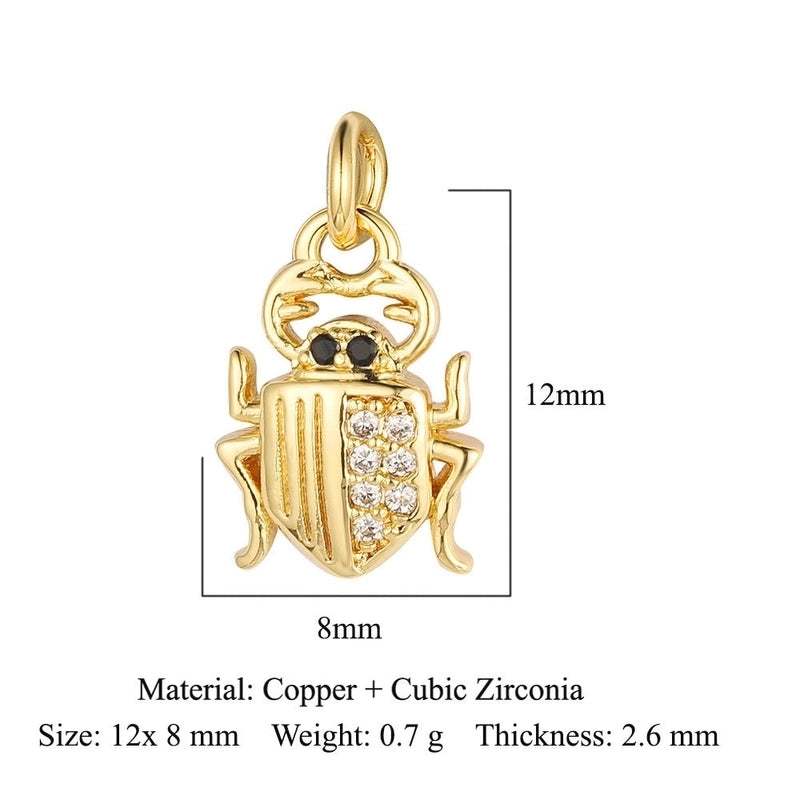 3 Pieces Copper Zircon 18K Gold Plated Pentagram Heart Shape