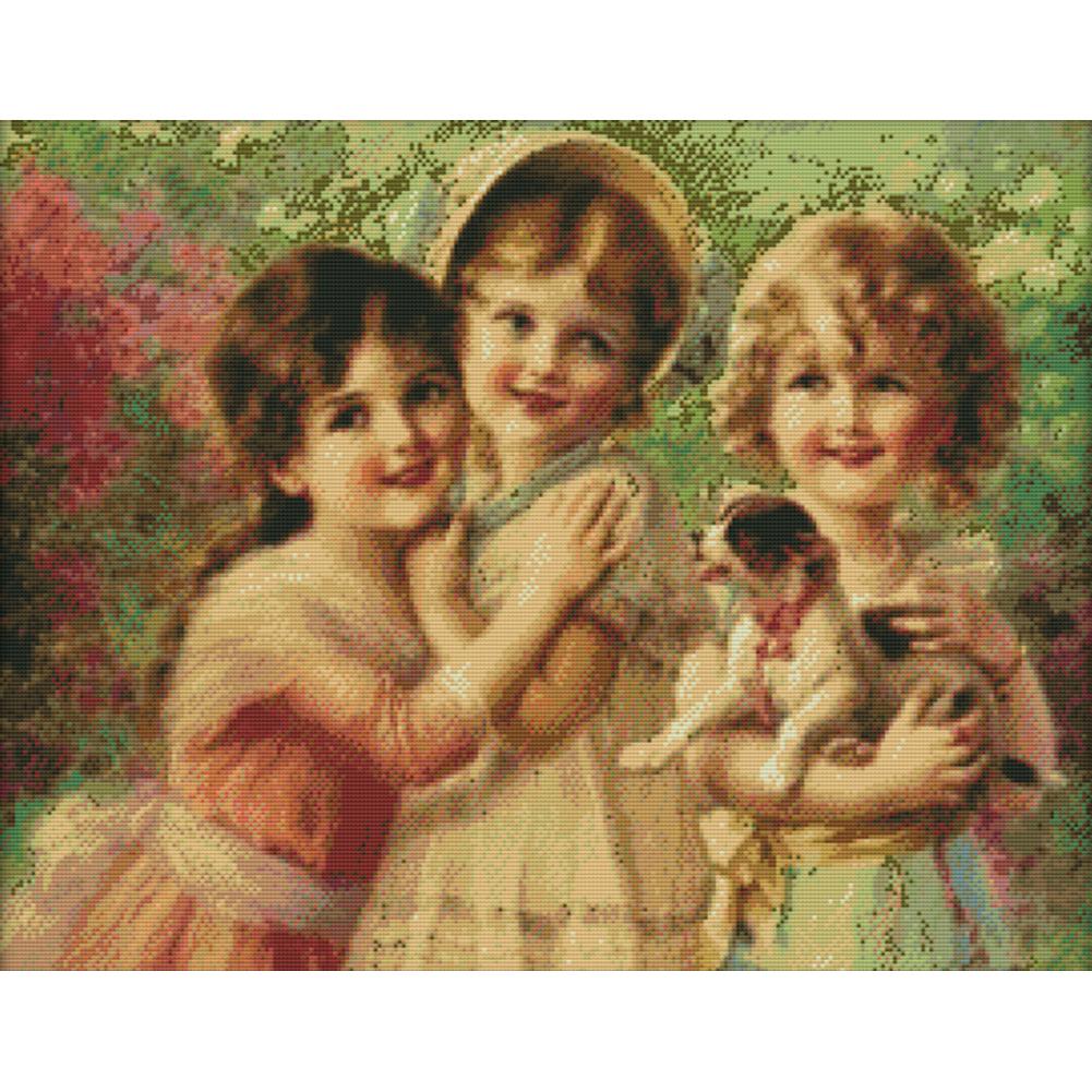 

Three Little Angels - 14CT Stamped Cross Stitch - 58*48cm, 501 Original