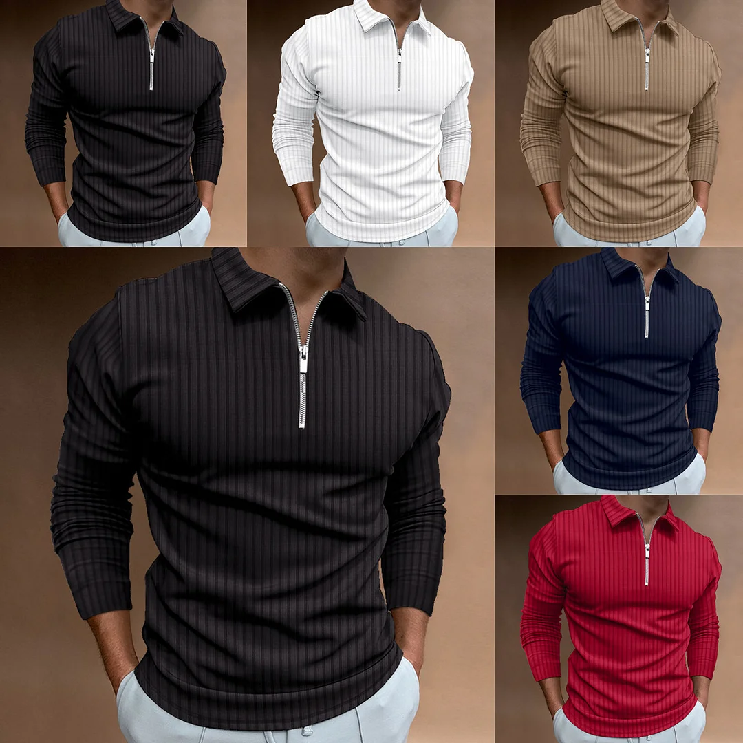 Men's Long Sleeve POLO Shirt letclo Letclo