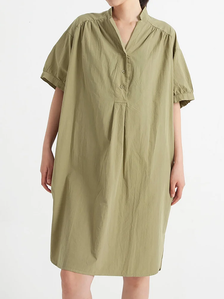 Cotton Casual Summer Short Sleeve Roomy Dress