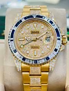 Rolex GMT-Master II 116718 18K Yellow Gold Custom Diamonds Dial & Bezel B/PAPERS