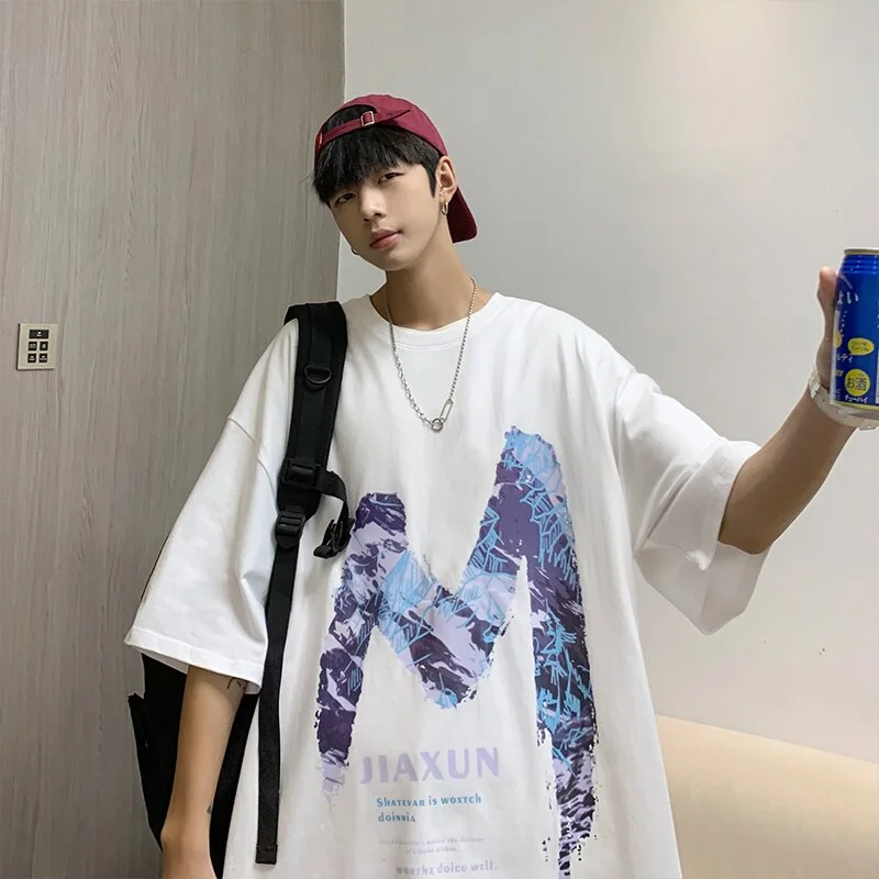 Aonga Funny T Shirt Men Cotton Letter Mens Summer Tshirts Oversized Tee Shirts 5XL Casual T-Shirts Wear Big Size Fashion aonga