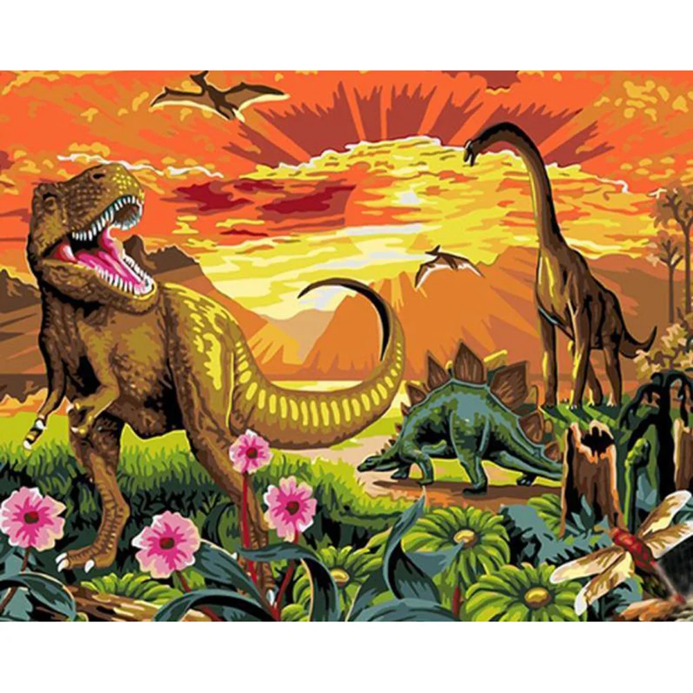 Diamond Painting - Full Round/Square Drill - Dinosaur(30*40 - 50*60cm)
