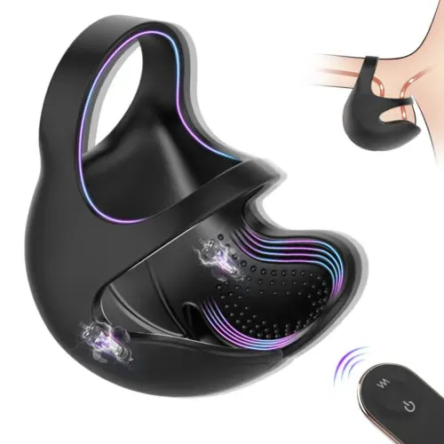 pornhint Pornhint Male Penis Enhancer Cock Ring Vibrating Clit Testicular Vibrator Sex Toy for Men