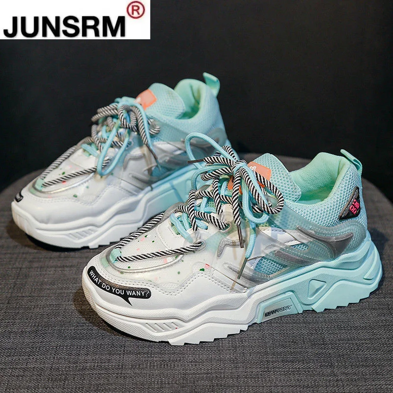 2021 New Women Shoes Comfortable Breathable Casual Shoes Autumn Women's Lace-up Color Matching Non-slip Wear-resistant Sneakers