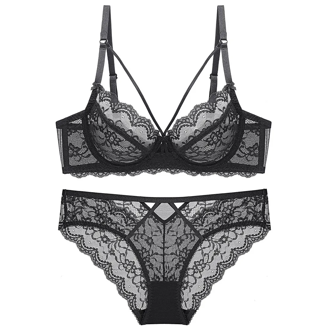 Churchf French Pure Lingerie Sexy Lace Bra Set Female Senior Feeling Bra Small Agglomeration Bra Thin Model