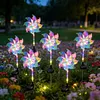 Solar Rainbow Pinwheel Garden Light Waterproof Colorful Spinning Windmill Light Easy To Install for Lawn Patio Walkway Flower Bed Decor