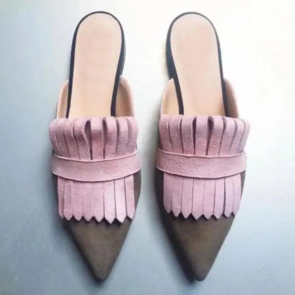 Aiertu Pointed Toe Big Size Shoes Woman Casual Female Sneakers Low Heels Flats Fringe Large Size Dress New Tassel Scandals Lace-Up Slip Aiertu