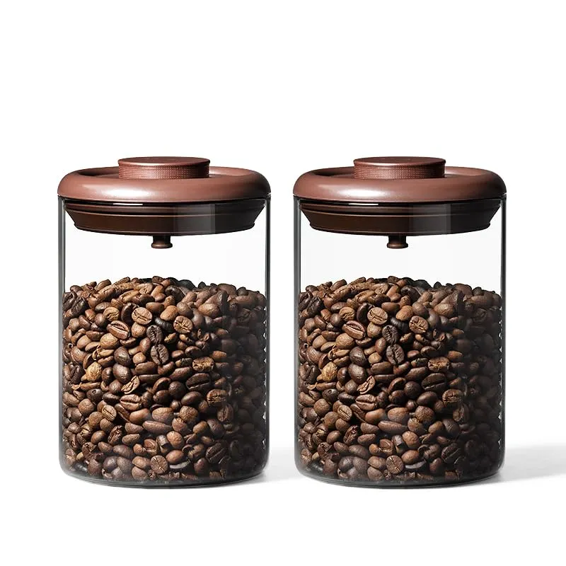 Ankou Premium Airtight Glass Canisters for Coffee & Tea, 2-Pack
