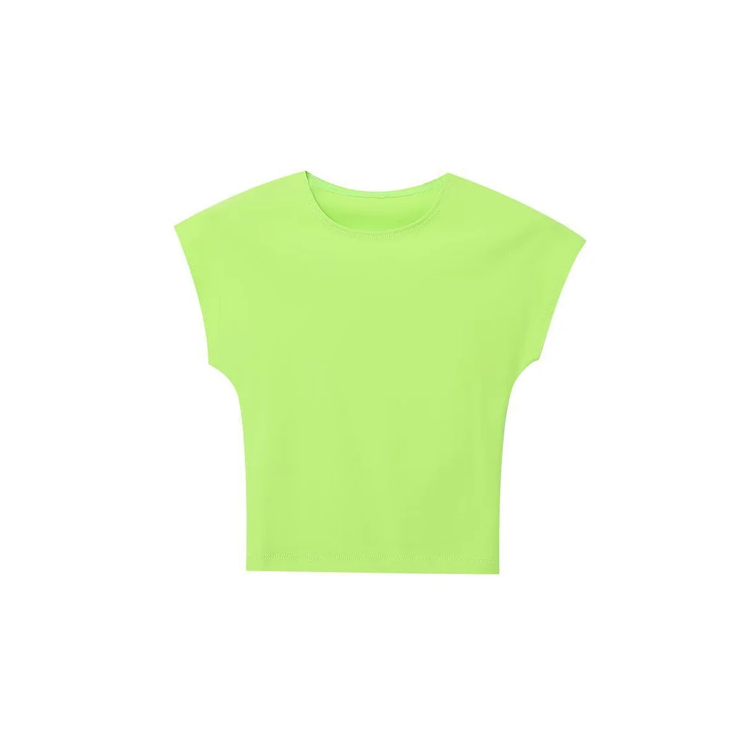 Nigikala Nigikala Summer New Women's Multi-Colored Self-Repair Micro-Sleeveless Design Top T-Shirt