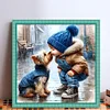 (Stamped/Counted) Boy And Puppy-11CT Cross Stitch 40*40cm