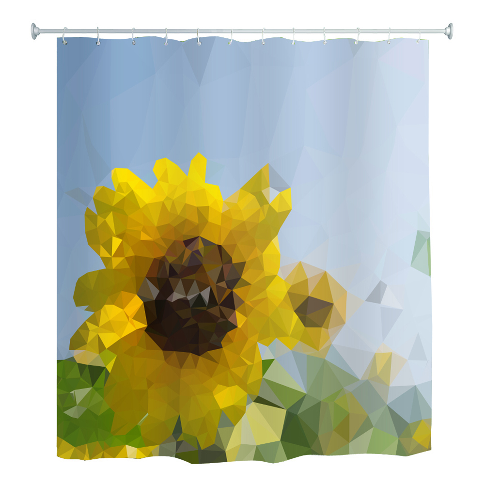 

Sunflower Printed Shower Curtain Waterproof Bathing Cover with 12 Hooks (C, 501 Original